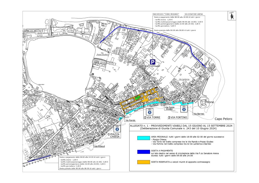 Attuazione della delibera di Giunta comunale n. 243 dello scorso 10 giugno riguardante i provvedimenti viabili adottati a Torre Faro limitatamente al periodo 15 giugno–15 settembre 2024