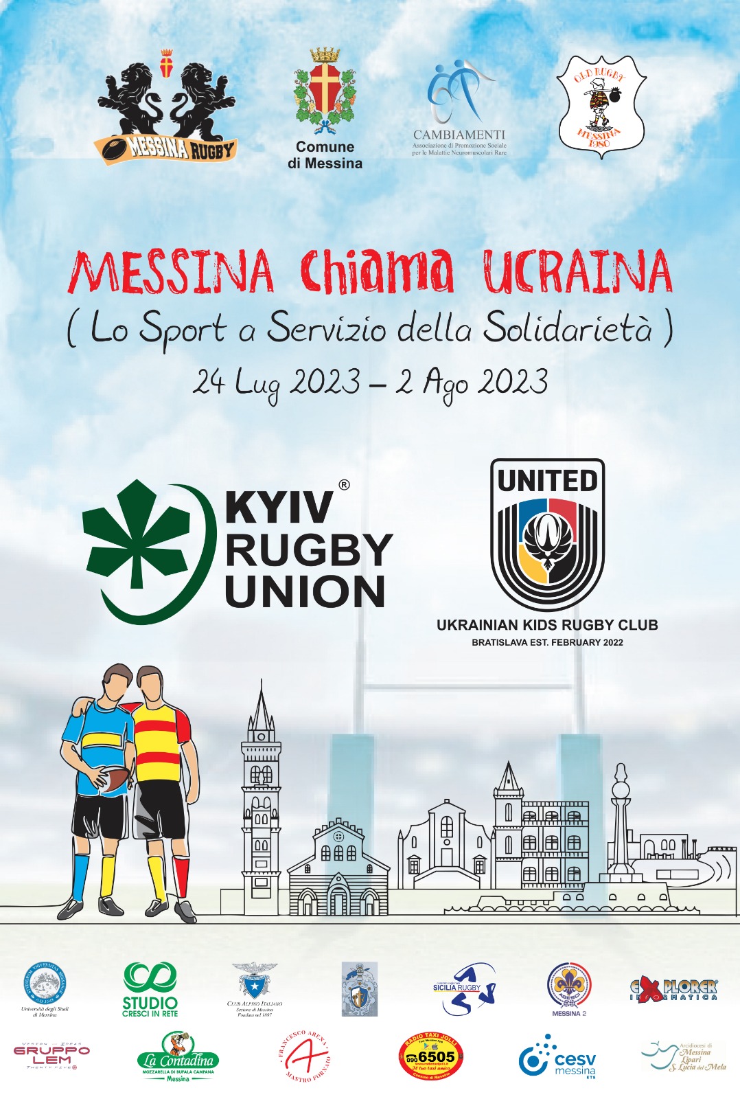 “Messina chiama Ucraina - lo sport a servizio della solidarietà”: lunedì 24 a palazzo Zanca  l’Amministrazione comunale accoglie le squadre ucraine di rugby