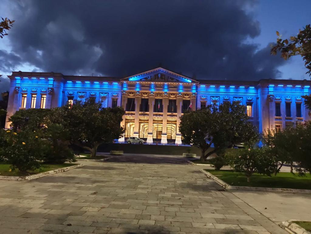 Palazzo Zanca illuminato di blu per la Giornata mondiale del diabete