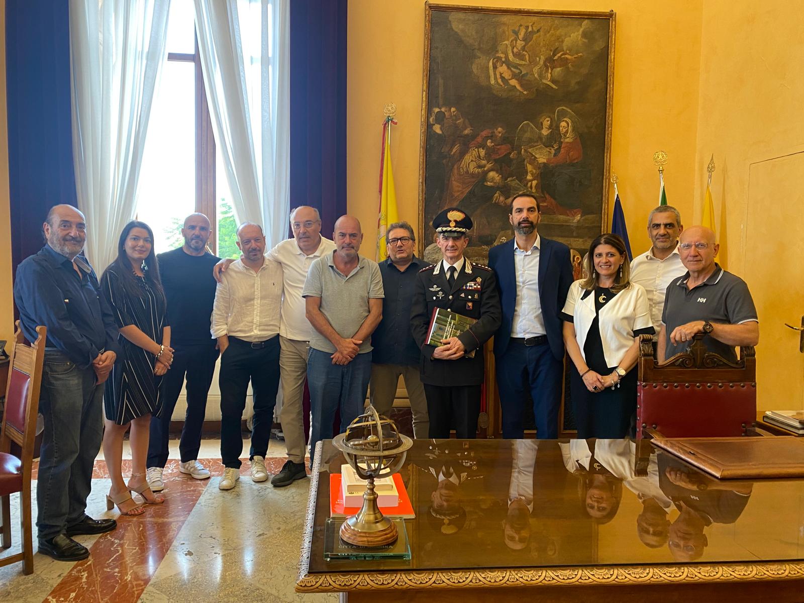 Visita di commiato a palazzo Zanca per il Comandante dei Carabinieri Marco Carletti che lascia Messina