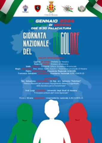 Giornata Tricolore 2024 a Messina: mercoledì 10 gennaio l’evento celebrativo al Palacultura