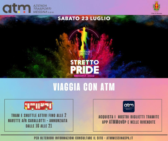 Domani l'evento "Stretto Pride 2022": le iniziative dell'Amministrazione comunale, limitazioni viarie e ATM
