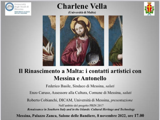 Domani a Palazzo Zanca conferenza di Charlene Vella, "Il Rinascimento a Malta: i contatti artistici con Messina e Antonello"