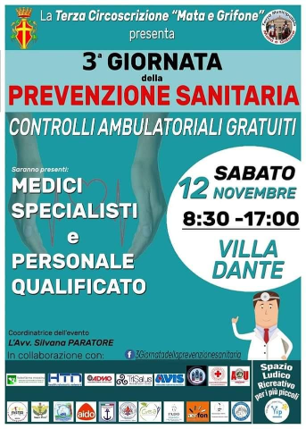 Terza edizione della "Giornata della Prevenzione Sanitaria": domani conferenza stampa a Palazzo Zanca