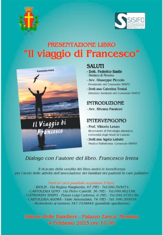 Sabato 4 febbraio la presentazione a Palazzo Zanca del libro “Il viaggio di Francesco”