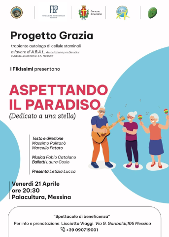 "Aspettando il Paradiso-Spettacolo di beneficenza": oggi alle ore 10.30 a Palazzo Zanca conferenza stampa di presentazione
