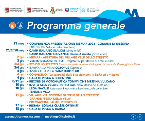 Dal 26 maggio al 18 giugno la manifestazione "Messina mese del mare-MEMAR 2023"
