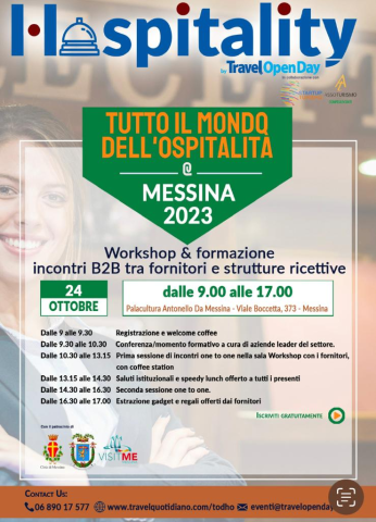 Workshop “Travel Open Day Hospitality” rivolto alle strutture alberghiere ed extra-alberghiere: domani al Palacultura Antonello